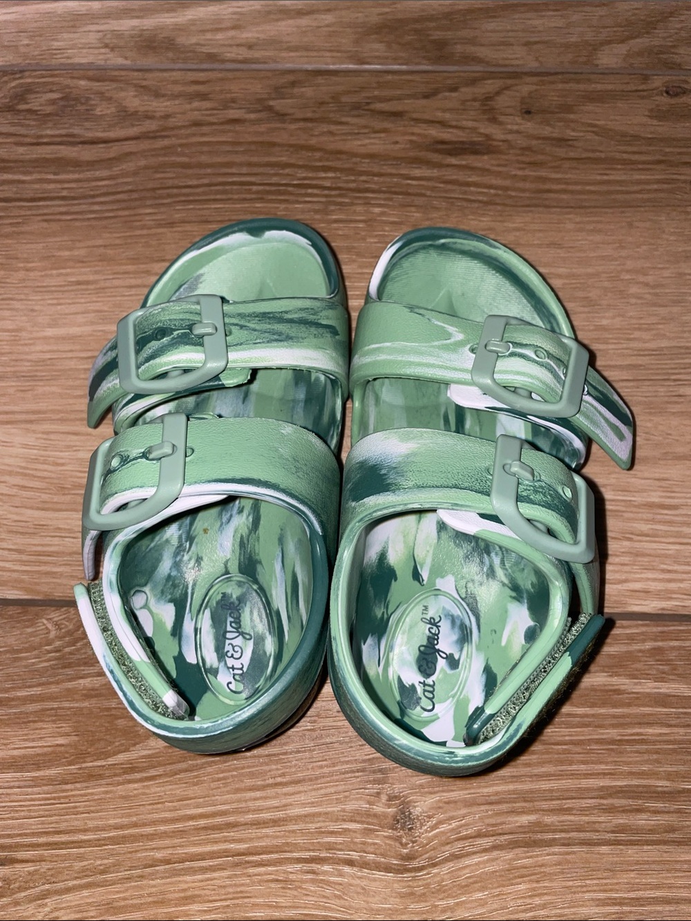 Cat & Jack Ade Eva Marbled Green Baby Sandals